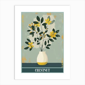 Chestnut Tree Flat Illustration 3 Poster Art Print