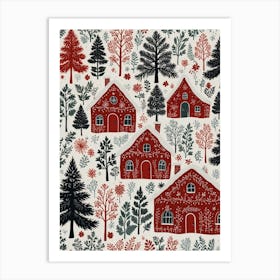 Christmas Houses 1 Art Print