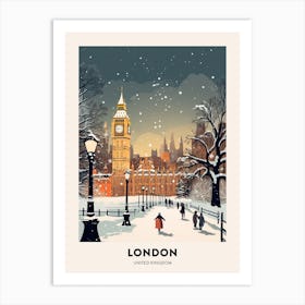 Winter Night  Travel Poster London United Kingdom 2 Art Print