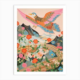 Maximalist Bird Painting Sparrow 5 Art Print