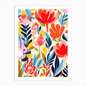 Matisse Style Chromatic Petals; Floral Delight Art Print