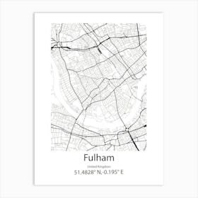 Fulham,United Kingdom Minimalist Map Art Print