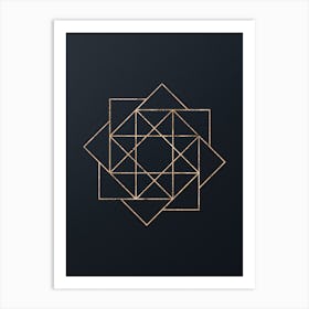 Abstract Geometric Gold Glyph on Dark Teal n.0243 Art Print