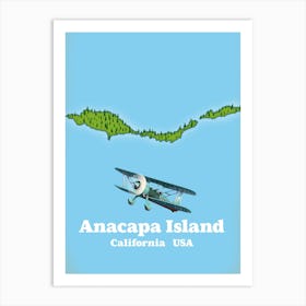 Anacapa Island Travel map Art Print