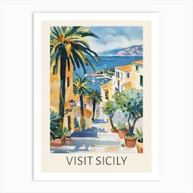 Visit Sicily Travel Poster Art Print