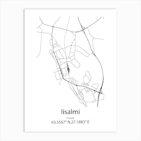 Iisalmi,Finland Minimalist Map Art Print