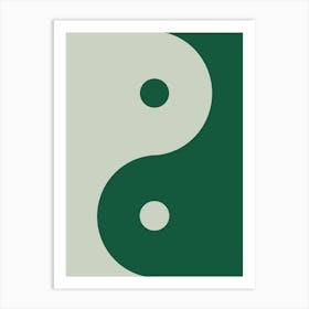 Yin Yang Sage Green Art Print