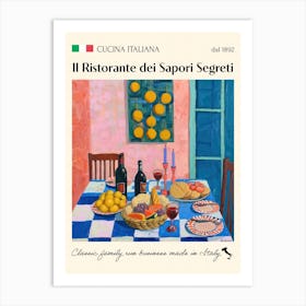 Il Ristorante Dei Sapori Segreti Trattoria Italian Poster Food Kitchen Art Print