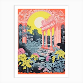 Gradens At The Palace Of Fine Arts Abstract Riso Style 4 Art Print