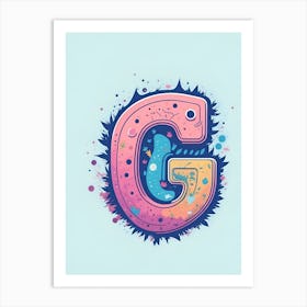 Colorful Letter G Illustration 31 Art Print