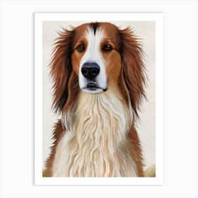 Borzoi 4 Watercolour Dog Art Print