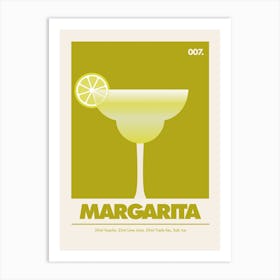 Margarita, Cocktail Print (Lime) Art Print