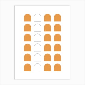 Orange And White Shapes Art Print