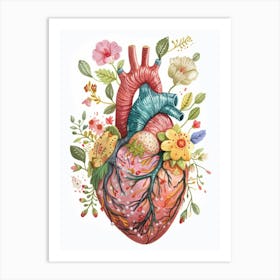 Heart With Flowers 8 Art Print