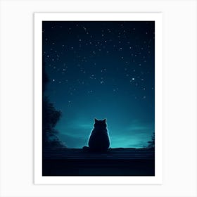 Cat In The Night Sky Poster