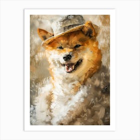 Oil Painting Smiling Shiba Inu 15 Art Print