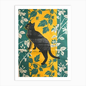 Cat On A Leaf Art Print