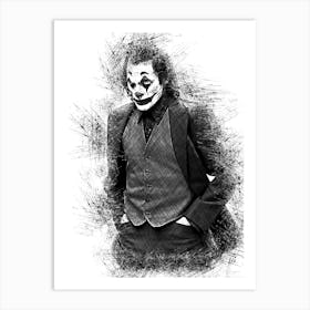 Joker Joaquin Phoenix Sketch Art Print