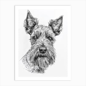 Scottish Terrier Dog Line Sketch 4 Art Print