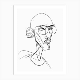 Portrait Of A Man With Glasses 2 Art Print