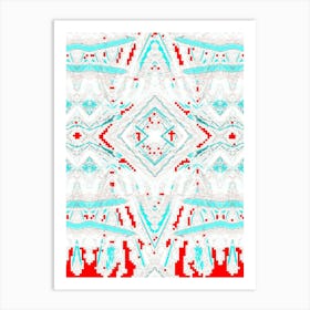 Red And White Aztec Pattern Art Print