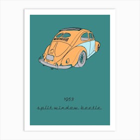 Car Vw Split Beetle Art Print