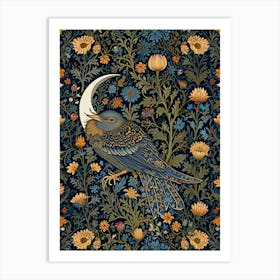 William Morris Crow And Flowers Art Print