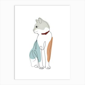 Cat With Collar Art Print