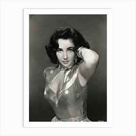 Liz Taylor In Seductive Pose Art Print