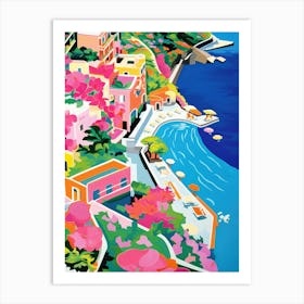 Amalfi Coast, Italy Colourful View 8 Art Print