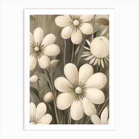 White Flowers Art Print