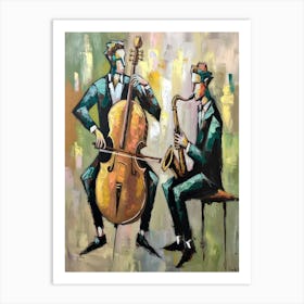 Two Musicians Playing Cello 3 Art Print