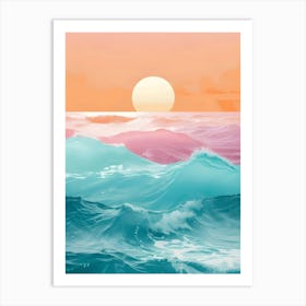 Sunset Over The Ocean 3 Art Print