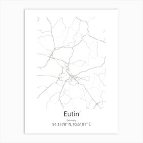 Eutin,Germany Minimalist Map Art Print