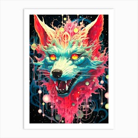 Psychedelic Fox Art Print