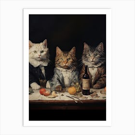 The Bachelors Party, Louis Wain Cats 0 Art Print