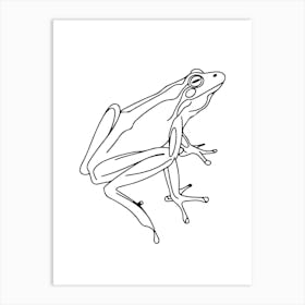 Frog Drawing Minimalist Line Art Monoline Illustration Art Print