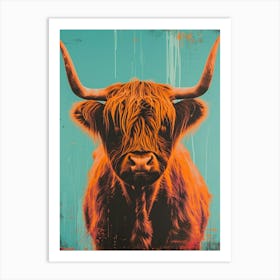 Highland Cattle Polaroid Inspired 3 Art Print