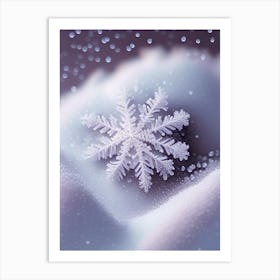 Graupel, Snowflakes, Soft Colours 1 Art Print