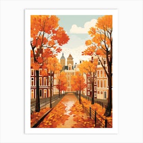 Amsterdam In Autumn Fall Travel Art 3 Art Print