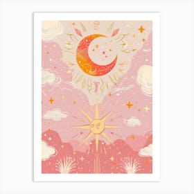 Moon And Stars 8 Art Print