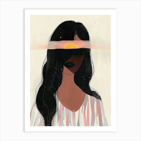 Girl With A Sun Art Print