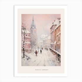 Dreamy Winter Painting Poster Munich Germany 1 Art Print