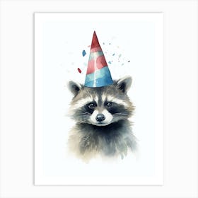 Raccoon With A Party Hat 2 Art Print