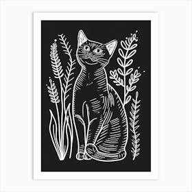 Abyssinian Cat Minimalist Illustration 4 Art Print