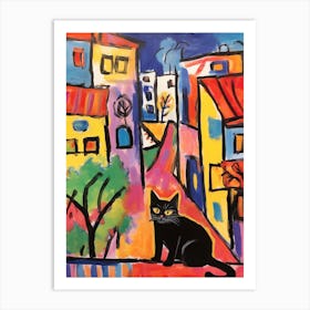 Painting Of A Cat In Istanbul Turkey 3 Art Print