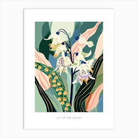 Colourful Flower Illustration Poster Lily Of The Valley 1 Art Print