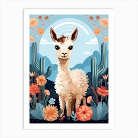 Baby Animal Illustration  Llama 2 Art Print