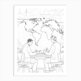 Line Art Inspired By The Creation Of The World And Other Business 3 Art Print