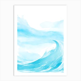 Blue Ocean Wave Watercolor Vertical Composition 164 Art Print